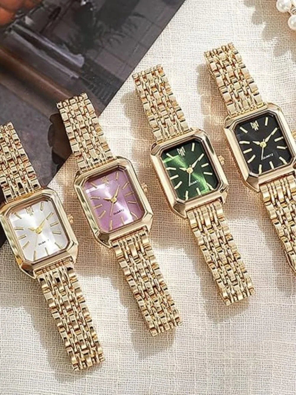 Women's Square Quartz Steel Watch